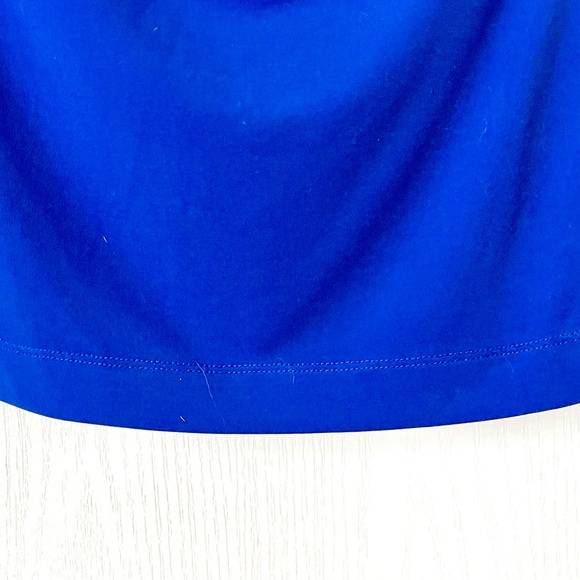 Calvin Klein Blue & Black Colorblock Draped Blouse Size M - Picture 6 of 9